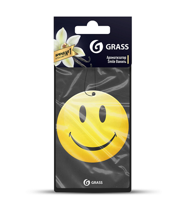 Картонный ароматизатор GRASS Смайл (ваниль), фото 2