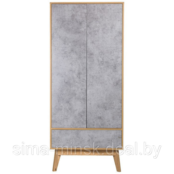 Шкаф 2-х дверный «Хелен 2213.М1», 800 × 500 × 1850 мм, цвет дуб вотан / бетон чикаго - фото 3 - id-p226266457