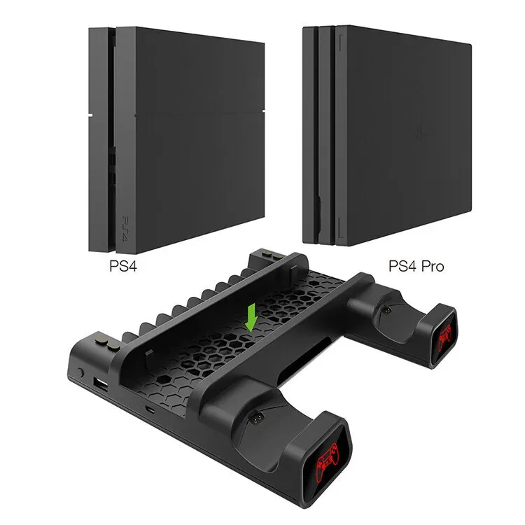 Подставка для PlayStation 4 с охлаждением - DOBE TP4-19076, зарядка для 2-х DualShock 4, стойка для 10 дисков - фото 5 - id-p226266690