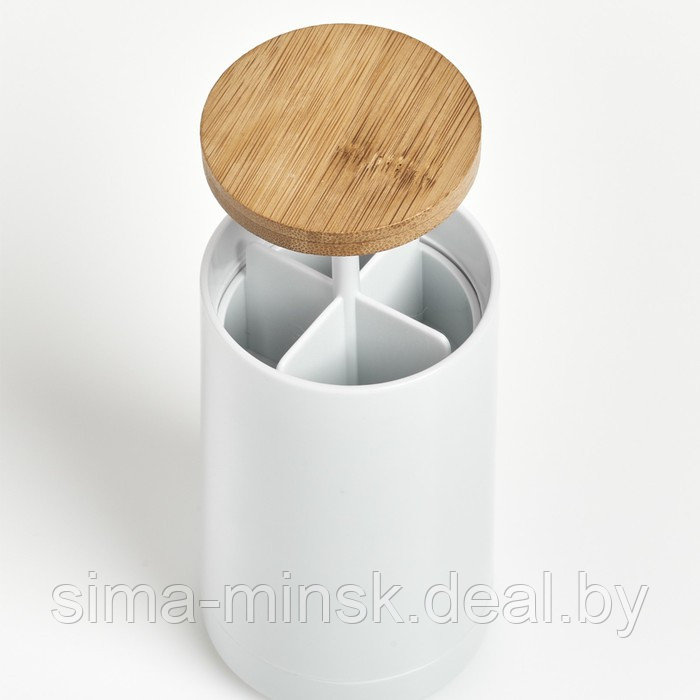 Ёмкость для ватных палочек Zeller, размер 6.5х11.5 см, цвет белый - фото 3 - id-p226266684