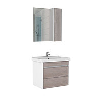 Комплект мебели для ванной подвесной Домино Uno Fest 60, Дуб серый, с 2 ящиками