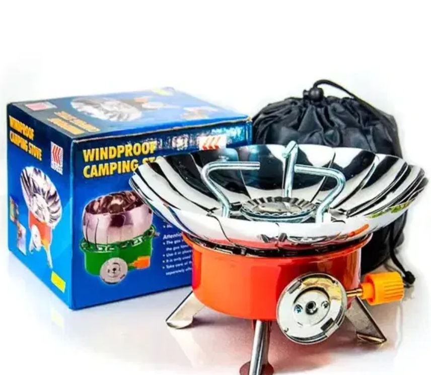 Портативная туристическая ветрозащитная газовая плита горелка Windproof camping stove ZT-203 - фото 4 - id-p206991397