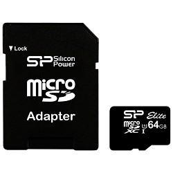 Micro SecureDigital 64Gb Silicon Power SP064GBSTXBU1V10SP {MicroSDXC Class 10 UHS-I, SD adapter} - фото 1 - id-p226277579