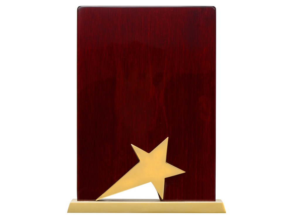 Награда Galaxy с золотой звездой, дерево, металл, в подарочной упаковке - фото 2 - id-p226278902