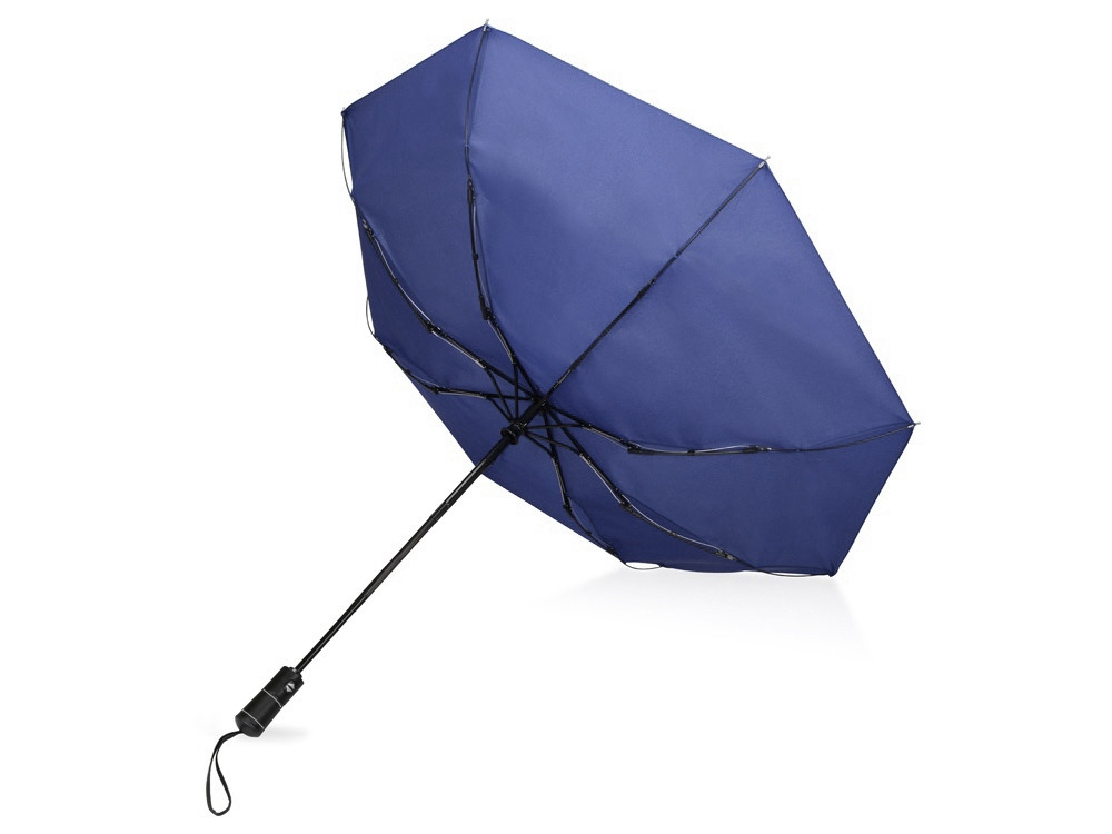 Зонт складной Ontario, автоматический, 3 сложения, с чехлом, темно-синий - фото 7 - id-p226278903