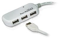 Концентратор, внешний ATEN USB 2.0 4-Port Hub with Extension Cable 12m