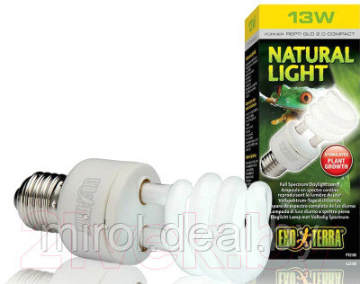 Лампа для террариума Exo Terra Reptile Natural Light Former UVB2.0 Compact 13 W PT2190 / H22190 - фото 2 - id-p226280898