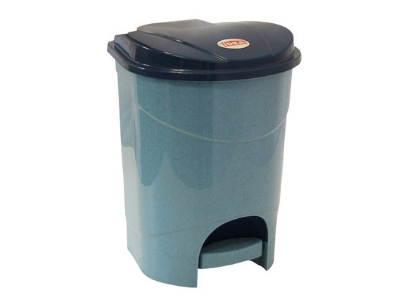 Контейнер для мусора с педалью 11л (голубой мрамор) IDEA, фото 2