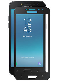 Защитное стекло для Samsung Galaxy J2 2018 с проклейкой по рамке (Full Screen), черное