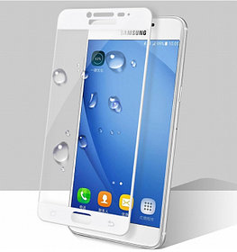 Защитное стекло для Samsung Galaxy J2 2018 с проклейкой по рамке (Full Screen), белое