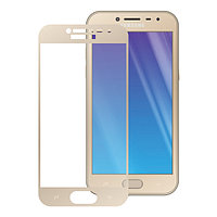 Защитное стекло для Samsung Galaxy J2 2018 с полной проклейкой (Full Screen), золотое