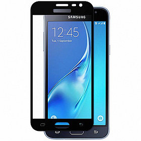 Защитное стекло для Samsung Galaxy J320 с полной проклейкой (Full Screen), черное