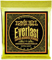 Струны для акустической гитары Ernie Ball 2560 Everlast Coated 80/20 Bronze Extra Light