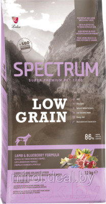Сухой корм для собак Spectrum Low Grain средних и крупных пород собак с ягненком и черникой - фото 1 - id-p226289914