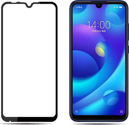 Защитное стекло для Xiaomi Mi CC9e с полной проклейкой (Full Screen), черное, фото 2