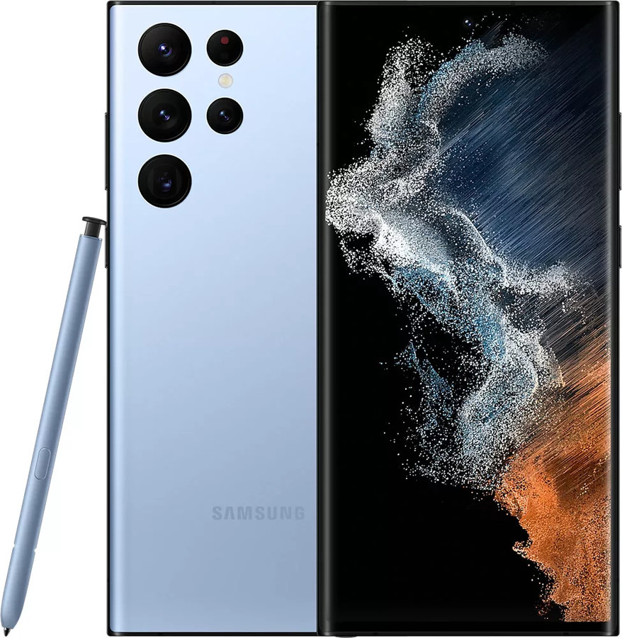 Смартфон Samsung Galaxy S22 Ultra 5G SM-S908B/DS 12GB/512GB (голубой) - фото 1 - id-p226306453