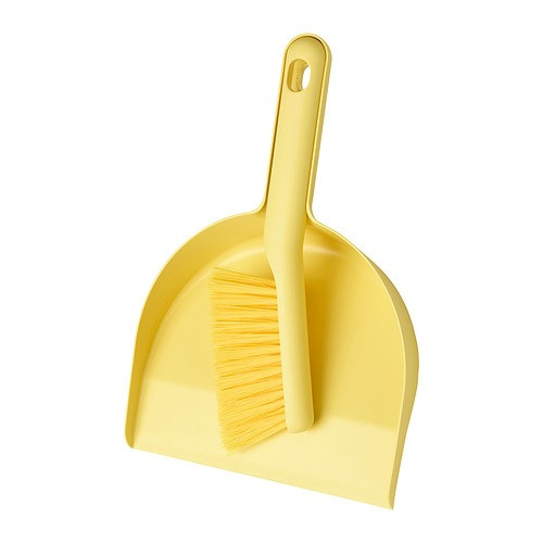 IKEA/ ПЕППРИГ щетка и совок, желтый - фото 1 - id-p226311617