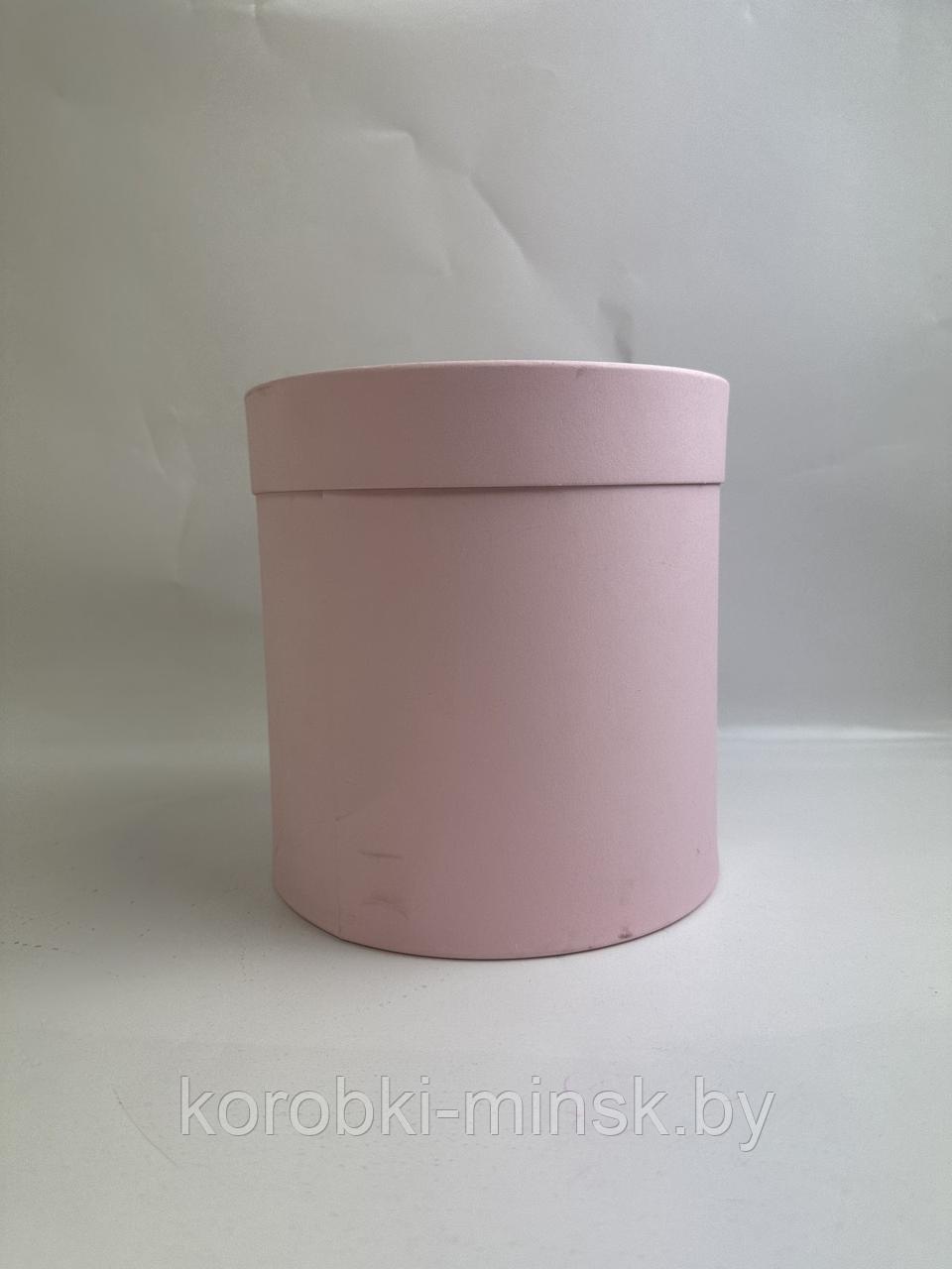 Шляпная коробка эконом вариант 18 см. Цвет: Нежно-розовый.Брак
