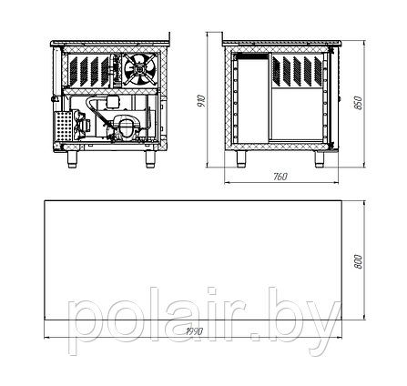 Холодильный стол POLAIR (Bakery 800) TM3EN-G -2...+10, фото 2