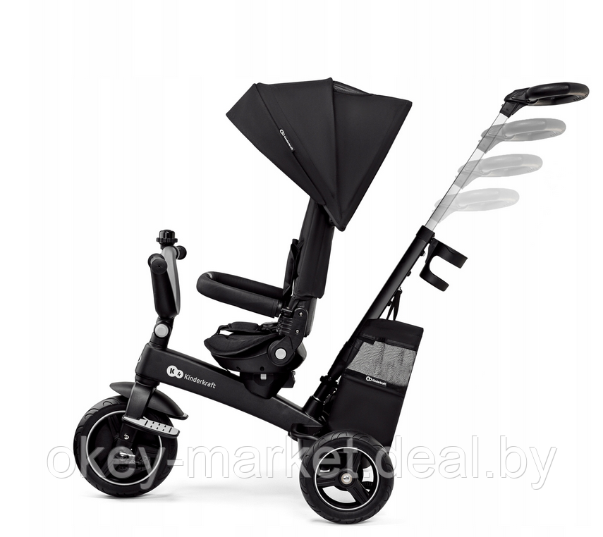 Детский трехколесный велосипед-коляска Kinderkraft Easytwist черный - фото 8 - id-p226312211