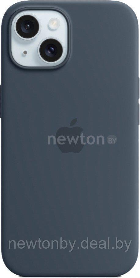 Чехол для телефона Apple MagSafe Silicone Case для iPhone 15 (синий шторм) - фото 1 - id-p226312426