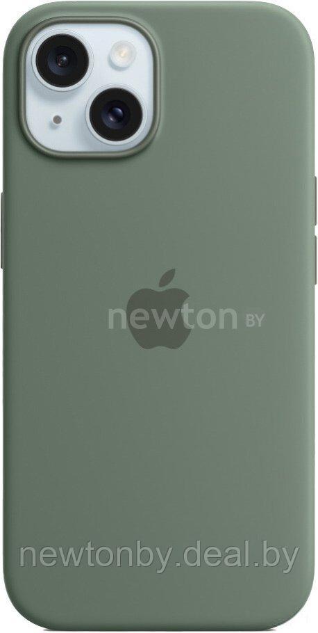 Чехол для телефона Apple MagSafe Silicone Case для iPhone 15 (кипарис) - фото 1 - id-p226312430