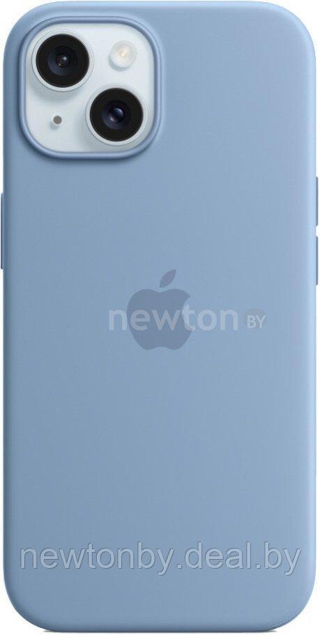 Чехол для телефона Apple MagSafe Silicone Case для iPhone 15 (зимний синий) - фото 1 - id-p226312433