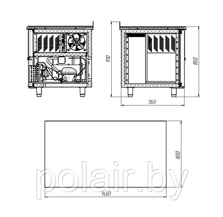 Холодильный стол POLAIR (Bakery 800) TM2EN-G -2...+10, фото 2