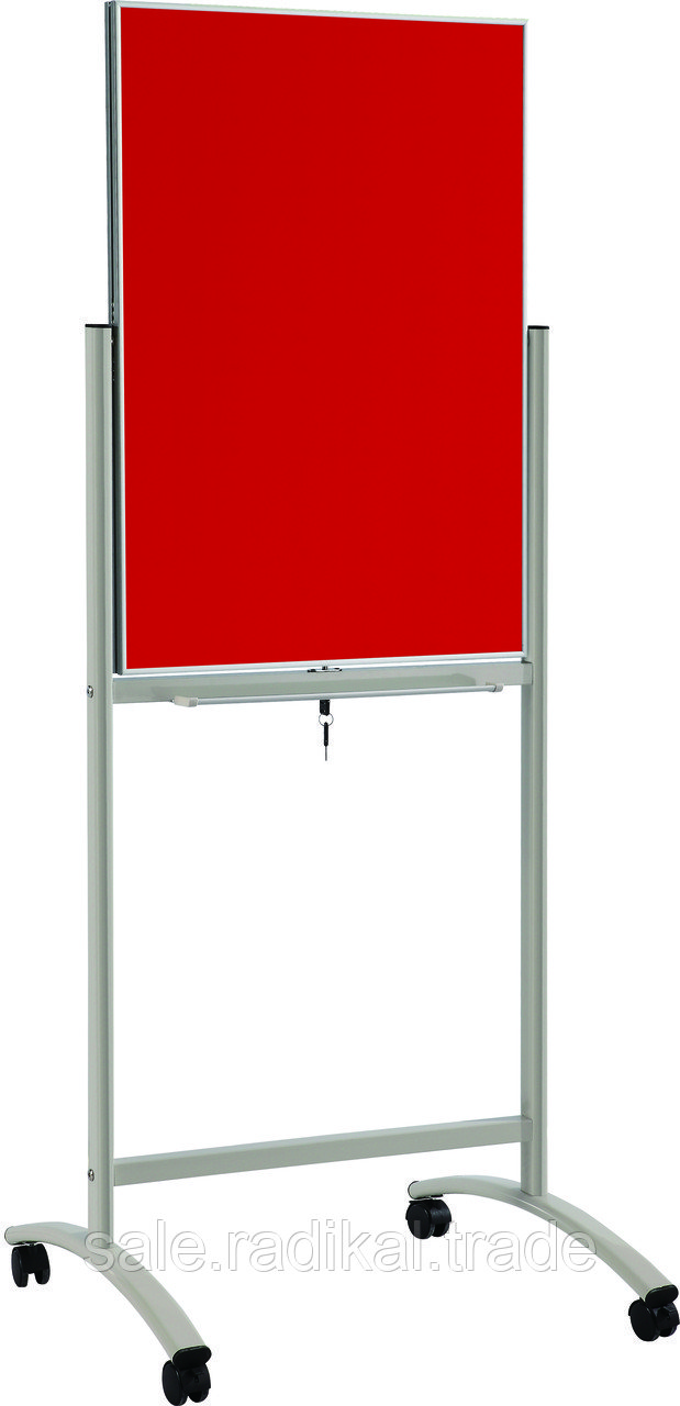 Флипчарт стеклянный магнитно-маркерный Classic Boards BMF96-E7/G, 90x60см (красный), мобильный на колесиках - фото 1 - id-p226314093