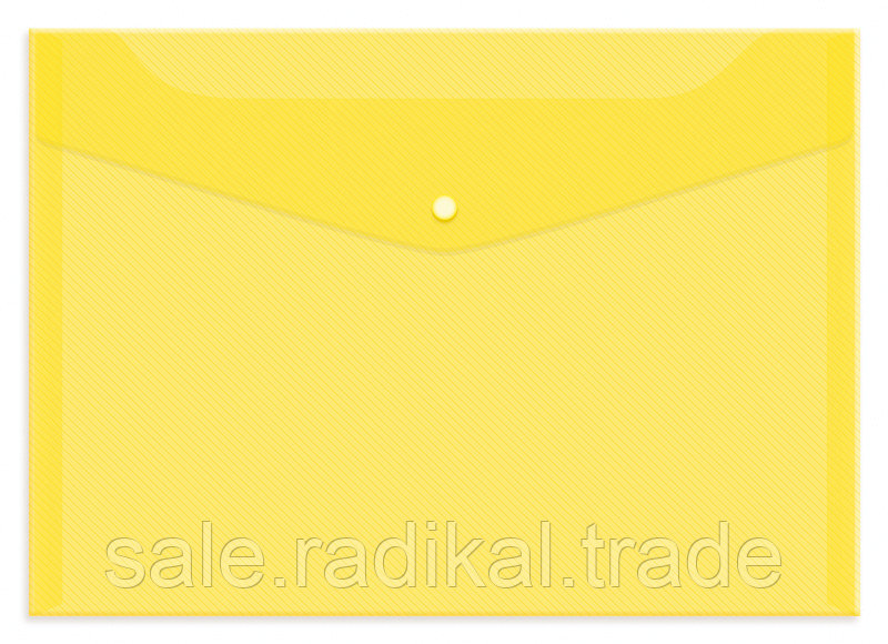 Папка-конверт на кнопке OfficeSpace А4, 150мкм, цвет желтый - фото 1 - id-p226315033