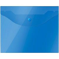 Папка-конверт на кнопке OfficeSpace А5 (190*240мм), 150мкм, полупрозрачная, синяя, арт. 267531