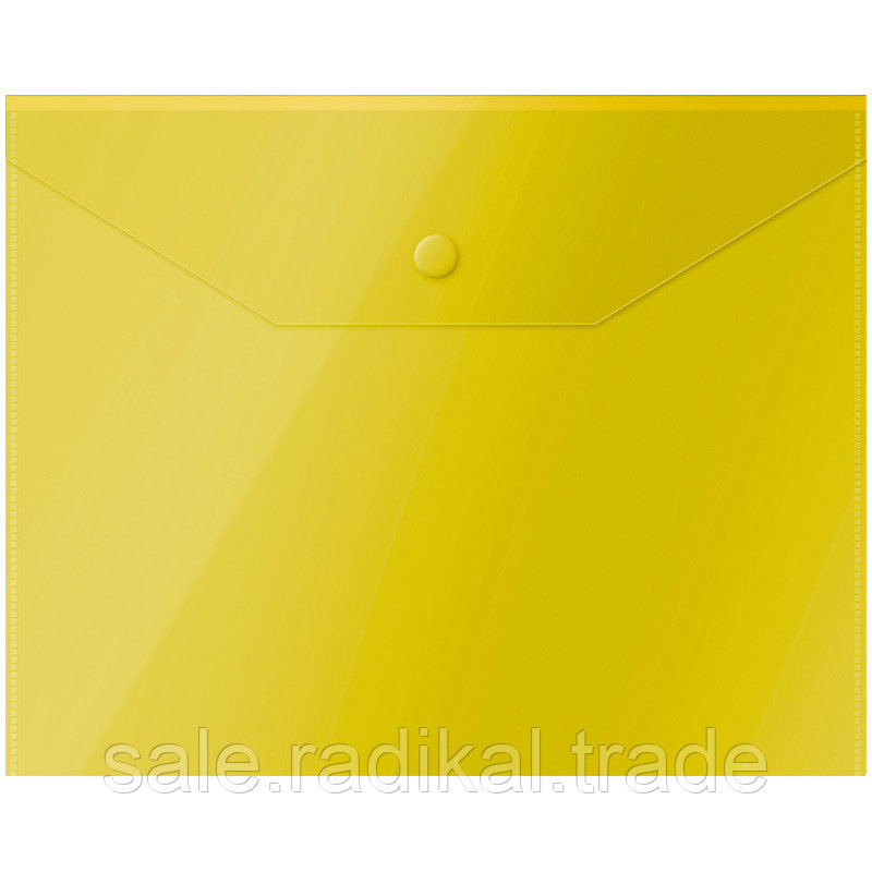 Папка-конверт на кнопке OfficeSpace А5 (190*240мм), 150мкм, полупрозрачная, желтая 267528 - фото 1 - id-p226315048