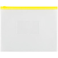 Папка-конверт на zip-молнии OfficeSpace А5, полипропилен, 150мкм, прозрачная, карман, молния желтая 329765