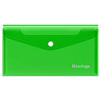 "Папка-конверт на кнопке Berlingo ""No Secret"", С6 (223*120мм), 200мкм, зеленая EFb_06304"
