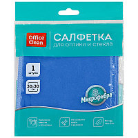 "Салфетка для оптики и стекла OfficeClean ""Стандарт"" микрофибра, 30*30см, синяя 320869"