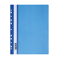 Папка-скоросшиватель пластик. перф. СТАММ А4, 160мкм, синяя с прозр. верхом ММ-32255