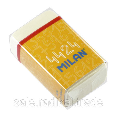 Ластик Milan 4424, прямоугольный, синтетический каучук, картонный держатель, 39*23*13мм, CMM4424 - фото 1 - id-p226314346