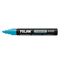 "Маркер меловой Milan ""Fluoglass"", 2-4 мм, водная основа, цвет голубой"