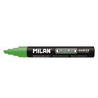 "Маркер меловой Milan ""Fluoglass"", 2-4 мм, водная основа, цвет зеленый"