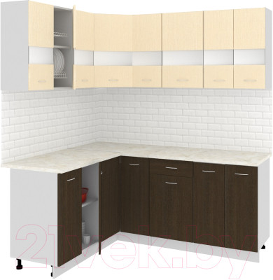 Готовая кухня Кортекс-мебель Корнелия Экстра 1.5x1.9м - фото 1 - id-p226313253