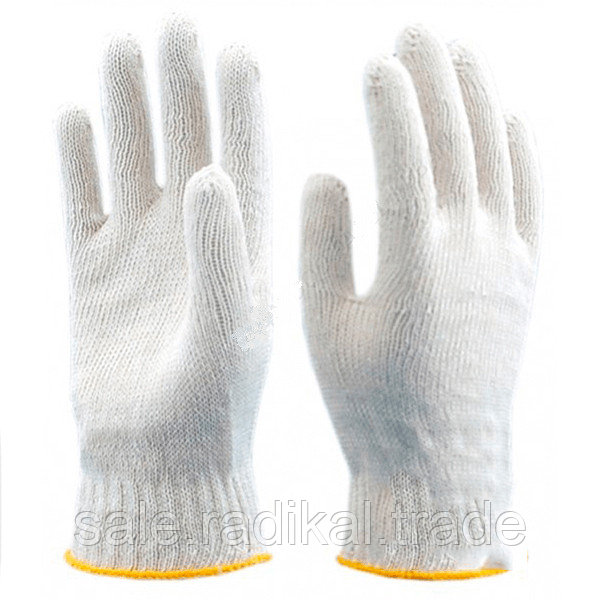 Перчатки трикотажные Лайт из 4-ти нитей 10 кл.вязки, цв.белый - фото 1 - id-p226316353