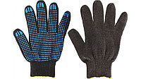 Перчатки трикотажные с ПВХ покрытием Точка,черные, 10 класс вязки , 4 нити, 116 текс