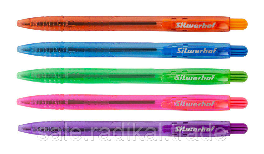 Ручка шариковая Silwerhof TROPIC (026177-02) авт. однораз. 0.7мм ассорти синие чернила - фото 1 - id-p226314552
