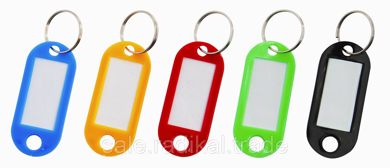 Бирка для ключей Silwerhof 1412738 инфо-окно ассорти (упак.:100шт) пластиковый пакет (Цена за упаковку) - фото 1 - id-p226315418