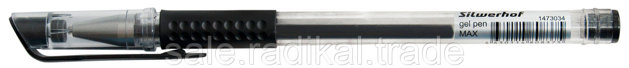 Ручка гелевая Silwerhof ADVANCE (026158-02) 0.5мм резин. манжета черные чернила - фото 1 - id-p226314604