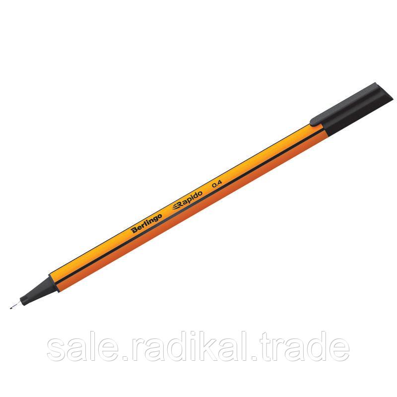 Ручка капиллярная Berlingo Rapido черная, 0,4мм, трехгранная CK_40100 - фото 1 - id-p226314646