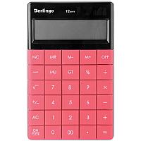 Калькулятор настольный 12 разрядов, двойное питание, 165*105*13 мм, цвет темно-розовый