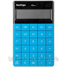 Калькулятор настольный 12 разрядов, двойное питание, 165*105*13 мм, цвет синий