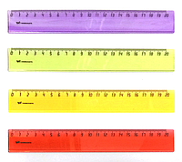 Линейка WORKMATE 20см, флюоресцентная, прозрачная, пластиковая, 4цв, арт. 182000600