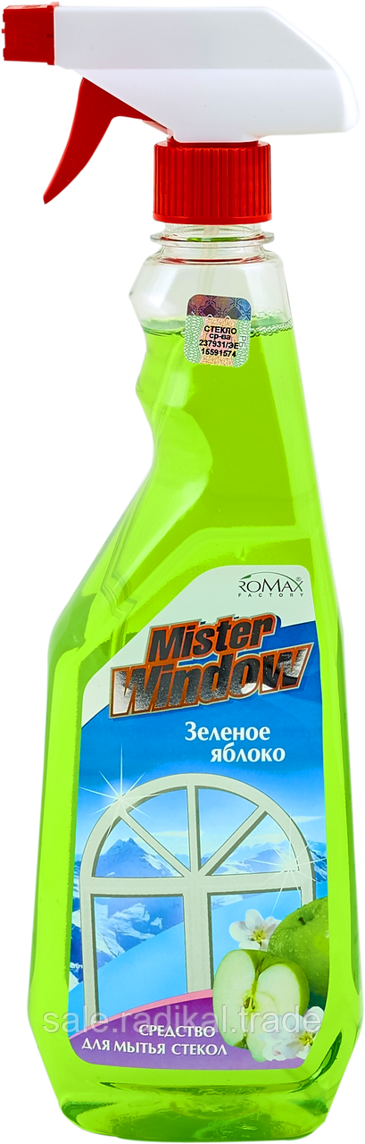 Средство для мытья окон Mister Window Зеленое яблоко, 750мл. - фото 1 - id-p226316603